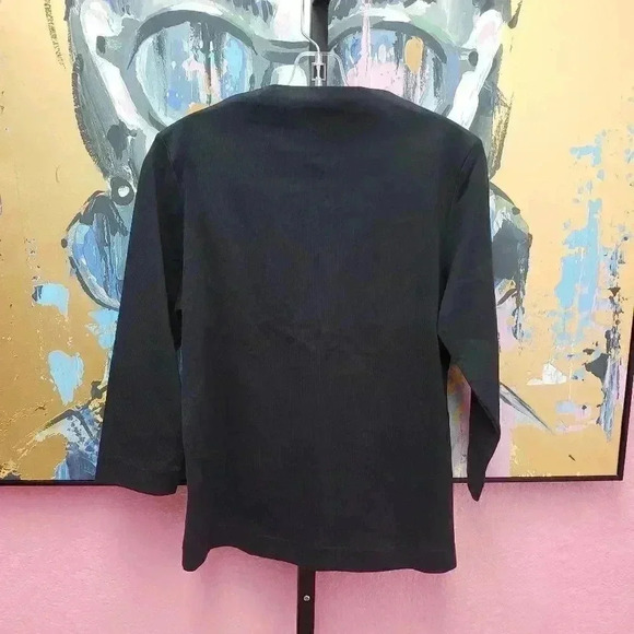 Kate Spade Saturday Black Slip Neck Top - Picture 2 of 4